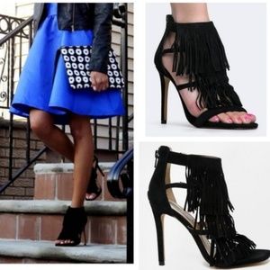 Steve Madden Layered Fringe Stiletto Heels 7